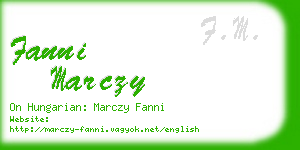 fanni marczy business card